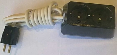 Български разклонители - Разклонител 2ка трапец черен + 2м. кабел