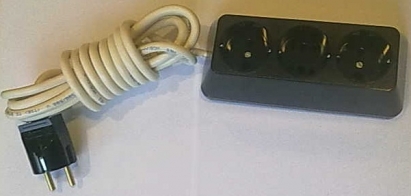 Български разклонители - Разклонител 3ка трапец черен + 3м. кабел